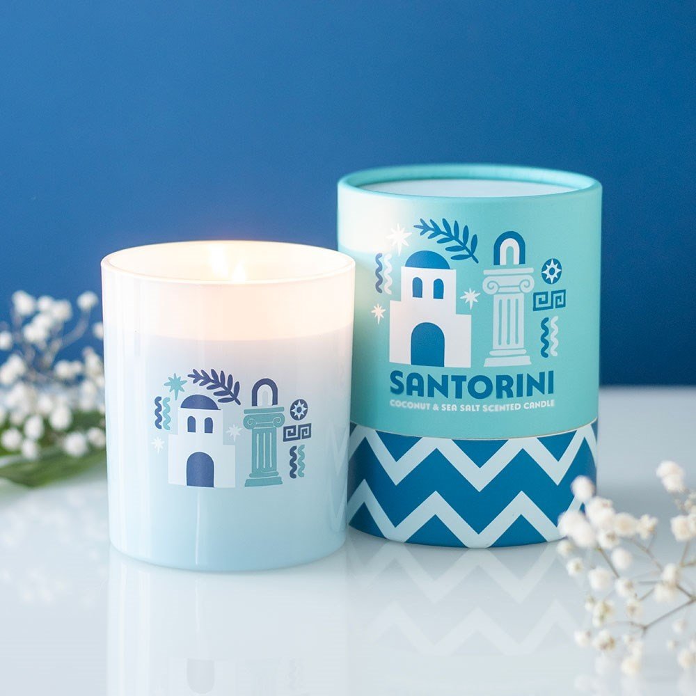 Something Different - Santorini Coconut & Sea Salt Bougie Parfumée - Bleu